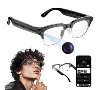 WhFKLca AI Smart Glasses HD 1080P Video Recorder with Bluetooth CallReal-Time Translation Music for Outdoor Daily Travel, Elastic Temple Tips, Wear All Day Without the Strain A