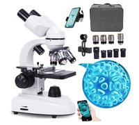 WhFKLca Binocular Compound Microscope(6000 X/10000 X/20000 X) - Dual LED Illumination/Five-Color Filter, HD Biological Microscope, for Educational Student Adults Science Experiment 10000X
