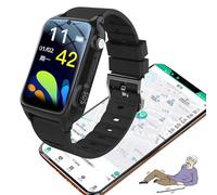 WhFKLca Fall Detection Smart Watch For Elderly 1.6'' Waterproof GPS Watch With SOS, HD Video Call Waterproof Anti-lost Positioning Watch For Dementia Alzheimer's Black