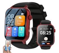 WhFKLca Fall Detection Watch for Seniors, SOS Emergency Alert & GPS Tracker for Elderly Safety, HD Two-way Communication, Medication Reminder, IP67 Waterproof Smartwatch for Peace of Mind Red