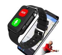 WhFKLca SOS Seniors Bracelet with Fall Detection, Elderly GPS Watch 4G Tracking Bracelet with SOS Old People Locator Fall Alert Tracker Video Call Phone Wristwatch Black