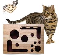 WHFSPFF Cat Nail File Enrichment Box Wooden, Maze Cat Scratch Puzzle Box & Sandpaper Inside, 2026 Upgrade Cat Scratch Puzzle Enrichment Box, Stress Free Alternative to Clippers for Indoor Cats