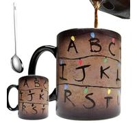 WHFSPFF Stranger Christmas Lights Thermochromic Mug 11oz, Heat Sensitive S Things Color Changing Ceramic Coffee Mug Cup, Funny Holiday Gifts for Girls Adults Kids