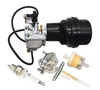 WHFZN Carburetor Carb & Air Filter Box & Fuel Valve Petcock With Spark Plug For Suzuki ATV Quadmaster 50 LT-A50 2002-2005 LT50 LT 50 1983-1987 JR50 1984-2006