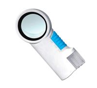 WHGURVH 8X Handheld Reading Magnifier with LED Light Optical Magnifying Glass with Flashlight Function for Children Elderly to Read Newspapers, Books, Maps, Inspect Coins
