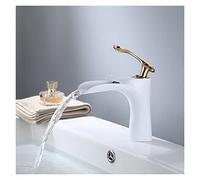 WHGURVH Basin Faucet Contemporary Bathroom Faucet Painted Brass Single Handle Single Hole Hot and Cold Faucet Deck 95226 (Color : A1)(95226-wg)