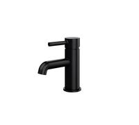 WHGURVH FLODE Mono Basin Mixer Tap - Matt Black Bathroom Sink Mixer Tap Modern Single Lever Basin Tap with Ceramic Cartridge Contemporary Bathroom Faucet for Basin & Cloakroom