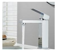 WHGURVH Gray Bathroom hot and Cold Water Sink Mixed Stainless Steel Painted Square Basin Single Hole Faucet countertop Installation(S Brushed Nickel)(S Chrome)