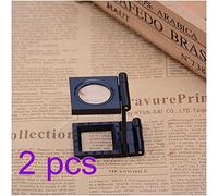 WHGURVH Magnifying Glass,22mm Folding Lens Tester Foldable Mini Pocket Testing Fabric 8X Magnification Optical Lens Magnifying Glass(2pcs)