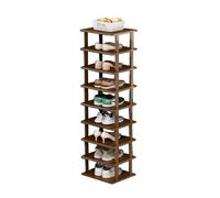 WHGURVH SpaceSaving Corner Shoe Rack 4Tier Wooden Shoe Tower Freestanding Entryway Orga Easy Assembly No Tools Required Slim Design for Small Spaces(9tier)