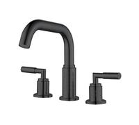 WHGURVH VELORE Brushed Gold Widespread Bathroom Faucet: Dual Figure Knob Mixer Tap for Vanity Basin & Bathtub Filler(B)(B)