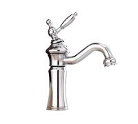 WHGURVH VELORE Classic Chrome Bathroom Basin Faucet Solid Brass Single Handle Mixer Tap with Ornate Design(Rose Gold)(Gold)