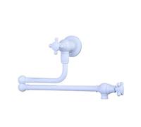 WHGURVH VELORE Solid Brass Wall-Mounted Kitchen Pot Filler - Brown Antique Folding Faucet with 360° Rotation & Hot-Cold Water Tap(Brushed Nickel)(White)