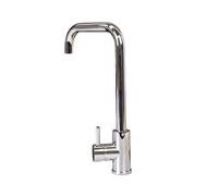 WHGURVH VITO Top-Fix Square Neck Kitchen Mixer Tap - Chrome Finish - Easy Top Mount Installation with Single Lever Control