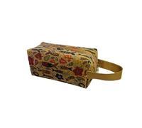 WHHJM Cute Cork Printing Makeup Bag Small Cosmetic Bag, Aesthetic Pencil Pouch Toiletry Period Bag for Women Travel Accessories, Floral and Fish