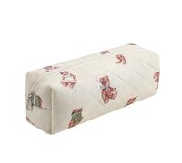 WHHJM Cute Floral Makeup Brush Bag Small Cotton Quilted Cosmetic Bag for Women Travel Toiletry Zipper Make Up Pouch, Bear