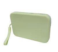 WHHJM Large Silicone Multifunctional Essential Bag Portable Travel Makeup Bag for Women Men Cards Cash Bag Zipper Pouch, Light Green