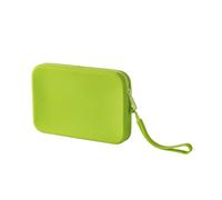 WHHJM Large Silicone Multifunctional Essential Bag Portable Travel Makeup Bag for Women Men Cards Cash Bag Zipper Pouch, Green