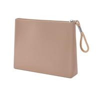 WHHJM Silicone Makeup Bag for Purse Zipper Cosmetic Pouch Makeup Brush Holder Large Makeup Organizer Silicone Travel Pouch for Women, Flesh Pink