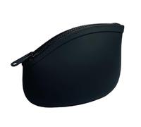 WHHJM Small Makeup Bag Premium Silicone Purse Bag Multifunctional Essential Bag Zipper Pouch Water and Heat Resistant, Black