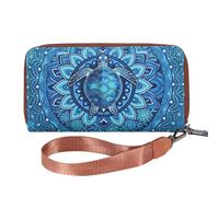 WHHMK Large Wallets for Women,Rfid Wallets for Women,Boho Aztec Ladies Wallet with Wrist Strap Capable of fit Coins Passport, Sea Turtle, Ocean