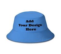 Whhzhao Custom Bucket Hat Personalized Text & Photo & Logo Fisherman Cap for Men Women Blue