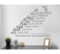 Which Step Have You Reached Today Motivation Quote Wall Decal Team Building Quotes School Class Rooms Wall Stickers Office G832-16 Blue-56X42 CM