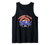 Whidbey Island Washington Vintage Crab Coastal Beach Tank Top