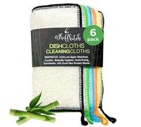 Whiff Botanicals/Whiffkitch® Bamboo Dishcloth & Cleaning Cloths are Sustainable, Reusable, Washable, Scrub-Non-Scratch, Extra Absorbent, Quick Drying, Multi Surface Cleaning Essentical.