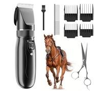 WhiffleTails Cordless Horse Clippers, 7.4V Low Noise Clippers for Horses