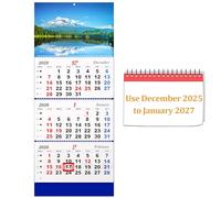 Whiidoom 2025 Wall Calendar Monthly Calendar 3-Month Large Wall Calendar Thick Paper 2024-2026 Calendar 14-Month Calendar for Family Office (Blue-1)