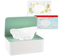 Whiidoom Diaper Wipes Dispenser Wipes Holder, Wipes Tissue Case Keeps Wipes Fresh Tissue Wipes Container with Lid (Green)