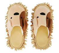 Whiidoom Floor Cleaning Mop Slippers Chenille Fibre Detachable Shoes Cover Mopping Dusters for Men and Women, Brown