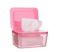 Whiidoom Wipes Dispenser, Baby Wipe Holder Refillable Wipe Container Case, Visible and One-Hand Operation, Keep Wipes Fresh and Clean (Pink)