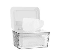 Whiidoom Wipes Dispenser, One-Handed Operation Wipe Holder for Baby & Adult, Seal-Designed Wipes Container for Bathroom Keep Diaper Wipes Fresh (White)