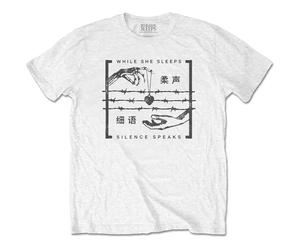 While She Sleeps - T-Shirt # S White Unisex # Silence Speaks