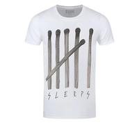 While She Sleeps Unisex Adult es Cotton T-Shirt, White, L