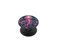 Whimsical Alien Jellyfish Cosmic Sea Retro Art PopSockets Adhesive PopGrip