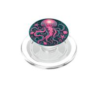 Whimsical Alien Jellyfish Cosmic Sea Retro Art PopSockets PopGrip for MagSafe