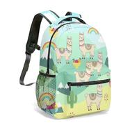 Whimsical Alpaca and Cactus 16 Inch Backpack for Girls Boys Vibrant Cartoon Llama Rucksack Kids School Travel Bag (05)