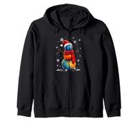 Whimsical Basketball Snowman Zip Hoodie