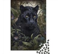 Whimsical Black Panther Jigsaw Puzzle Adult 1000 Pieces Classic Puzzle Paper Jigsaw Puzzle Wall Art Unique Toys 1000pcs (38x26cm)