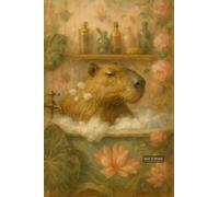 Whimsical Capybara Bathing In Vintage Bathtub Filled With Bubbles - A4 Poster Art Print Space Wall Art Featuring Cosmic Explorer Design Perfect for Home Decor Office or Sci Fi Enthusiast Room