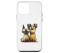 Whimsical Cat Dog Companions Sketchy Art Case for iPhone 12 mini