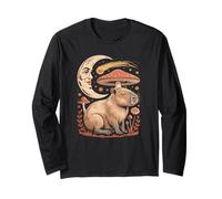 Whimsical Celestial Capybara Resting Under a Woodland Star Long Sleeve T-Shirt