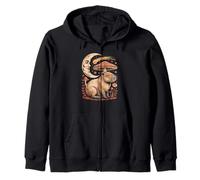 Whimsical celestial capybara resting under a woodland star Zip Hoodie