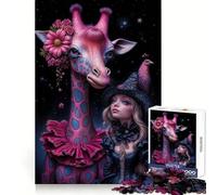 Whimsical Companions︰ Giraffe And Good Witch 1000 Piece Jigsaws for Adults Puzzle Sharp Memory Peaceful Fun Neat Edges Thoughtful Gift (50x75cm)