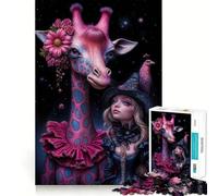 Whimsical Companions︰ Giraffe And Good Witch 1000 Piece Teenager Puzzles Mental Focus Game Precision Cut Smooth Edges Christmas Stocking Stuffer Game (38x52cm)