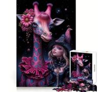 Whimsical Companions︰ Giraffe And Good Witch Puzzles for Adults 1000 Puzzles Smart Exercise Light Enjoyment Accurate Edges Holiday Treat (38x52cm)