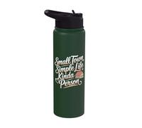 Whimsical Cottagecore Romantic Country Cottage Small Town Stainless Steel Insulated Water Bottle
